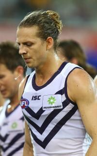 AFL 2017 Round 12 - Brisbane v Fremantle BRISBANE, AUSTRALIA - JUNE 10: Nat Fyfe of the Dockers leaves the field at half time during the round 12 AFL match between the Brisbane Lions and the Fremantle Dockers at The Gabba on June 10, 2017 in Brisbane, Australia. (Photo by Chris Hyde/Getty Images/AFL Media)